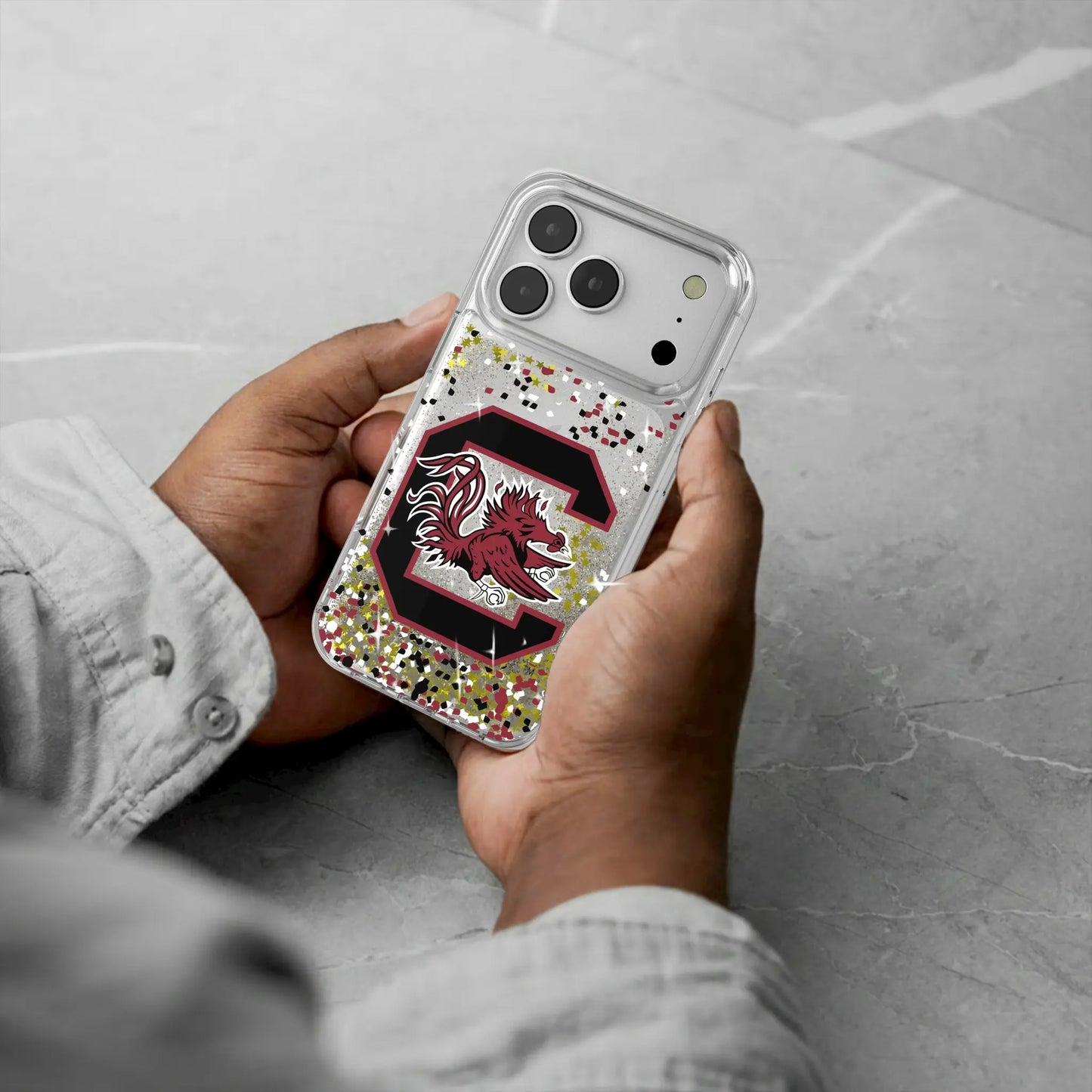 University of South Carolina Gamecocks Confetti Glitter Phone Case for Apple iPhone
