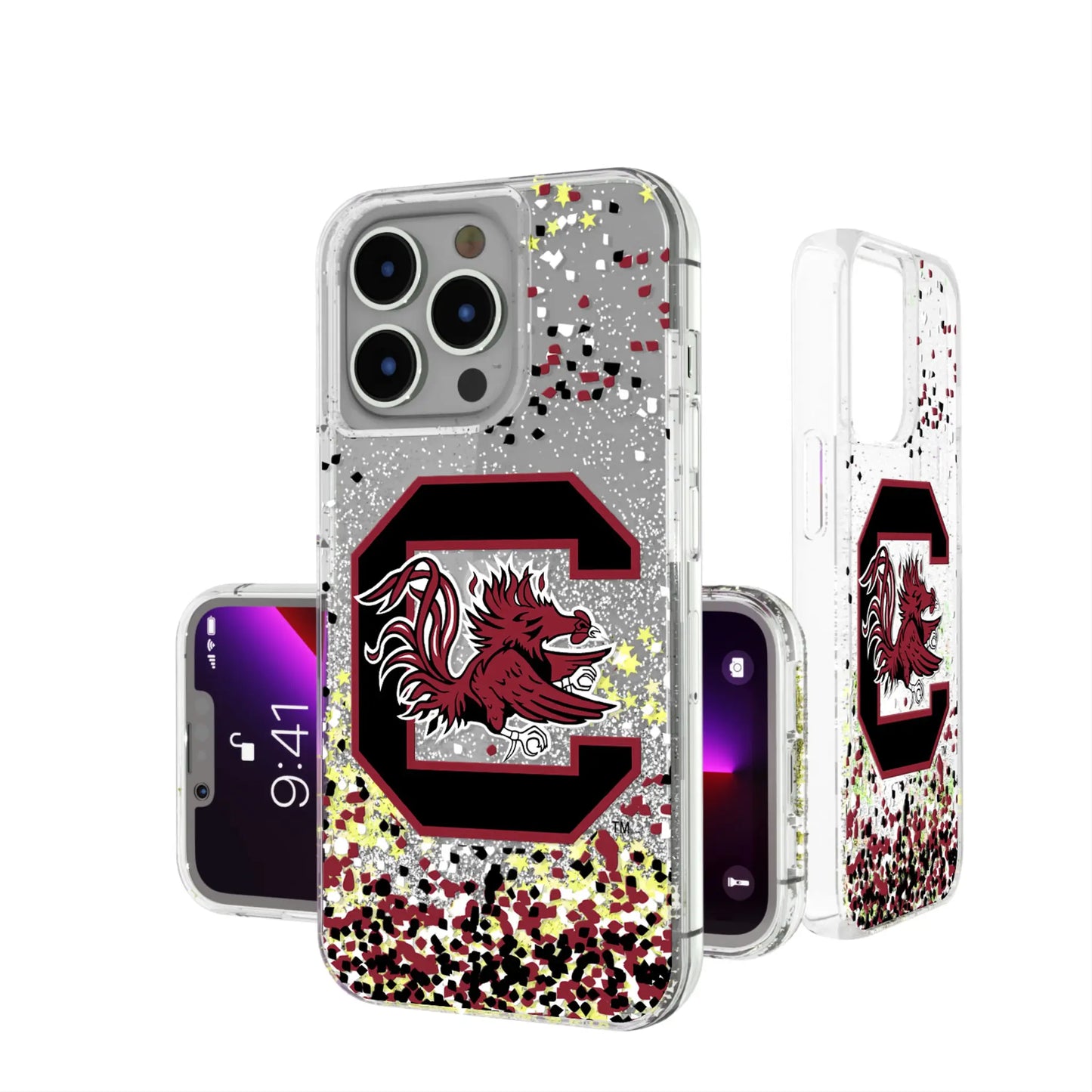 University of South Carolina Gamecocks Confetti Glitter Phone Case for Apple iPhone