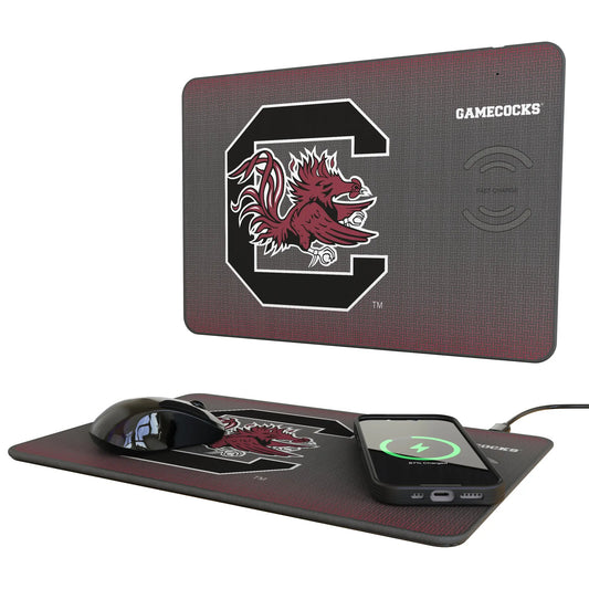 University of South Carolina Gamecocks Linen 15-Watt Wireless Charger and Mouse Pad
