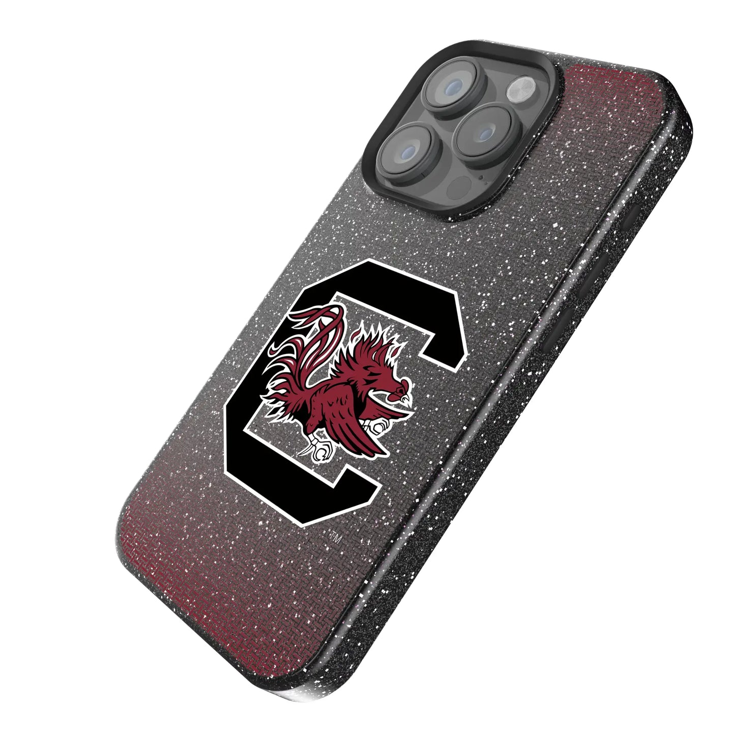 University of South Carolina Gamecocks Linen Black Bling Phone Case for Apple iPhone