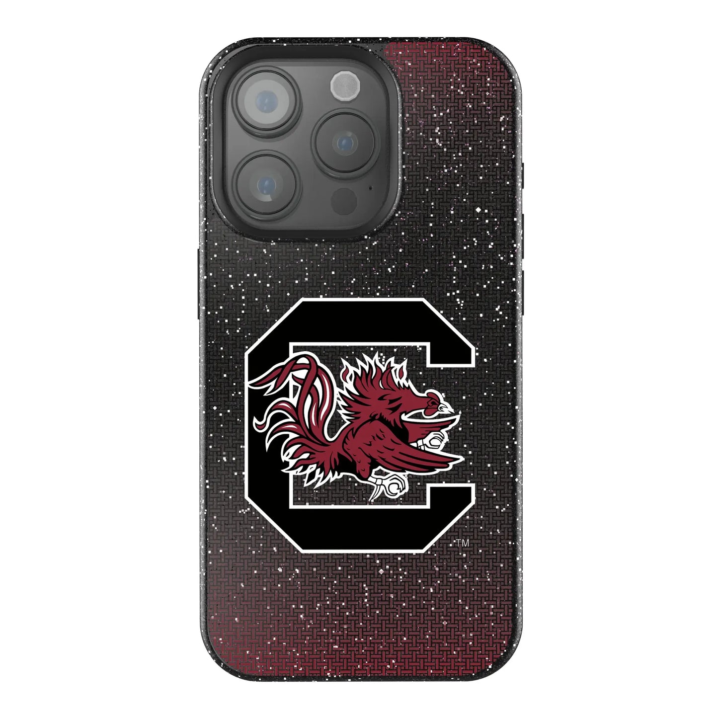 University of South Carolina Gamecocks Linen Black Bling Phone Case for Apple iPhone