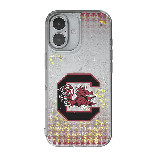 University of South Carolina Gamecocks Linen Glitter Phone Case for Apple iPhone