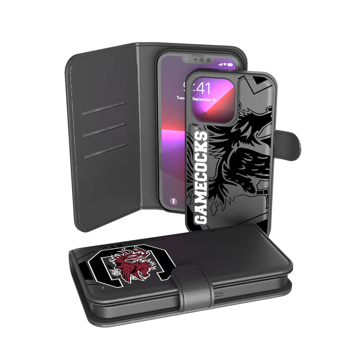 University of South Carolina Gamecocks Monocolor Tilt Wallet Phone Case for Apple iPhone