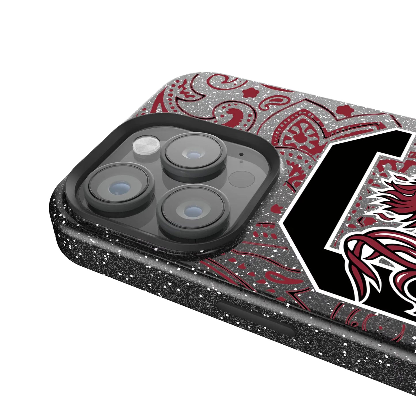 University of South Carolina Gamecocks Paisley Black Bling Phone Case for Apple iPhone