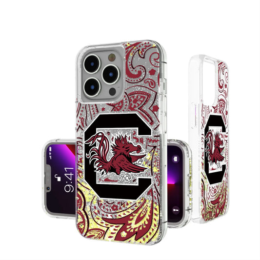 University of South Carolina Gamecocks Paisley Glitter Phone Case for Apple iPhone