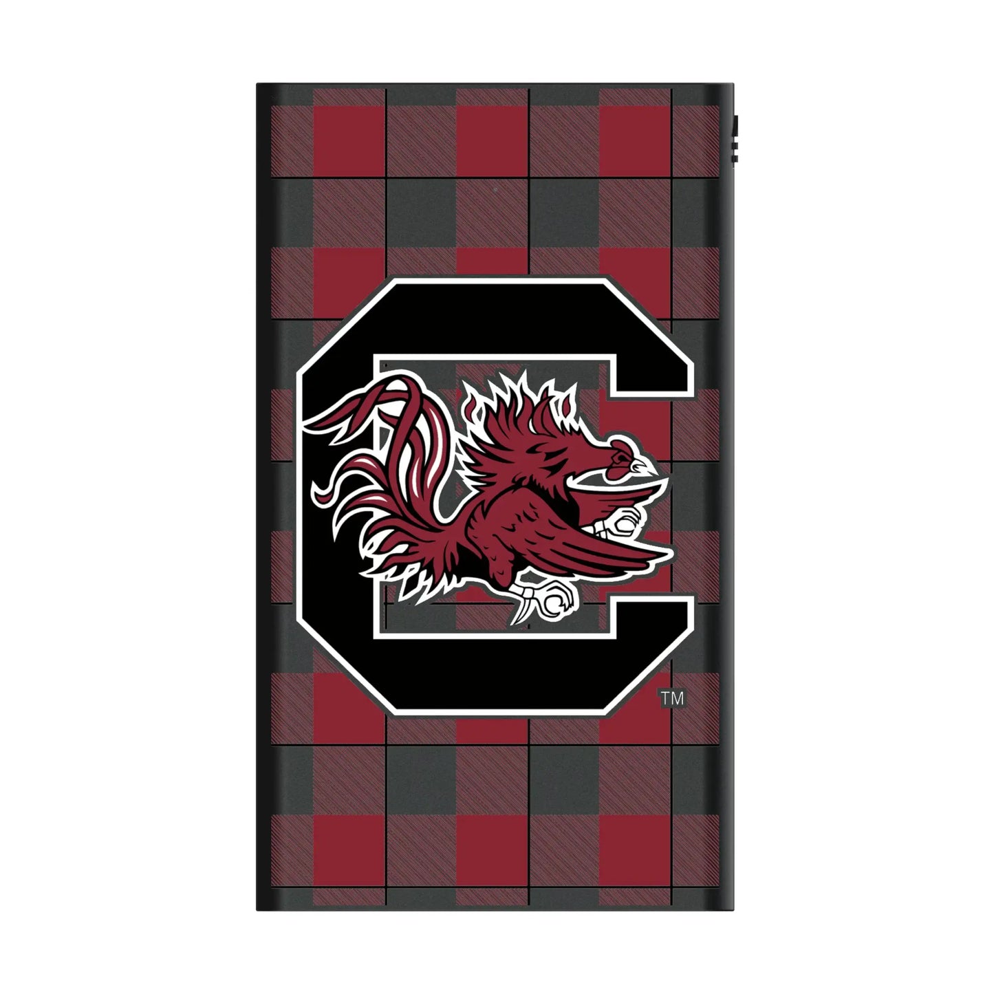 University of South Carolina Gamecocks Plaid 5000mAh Flat Powerbank