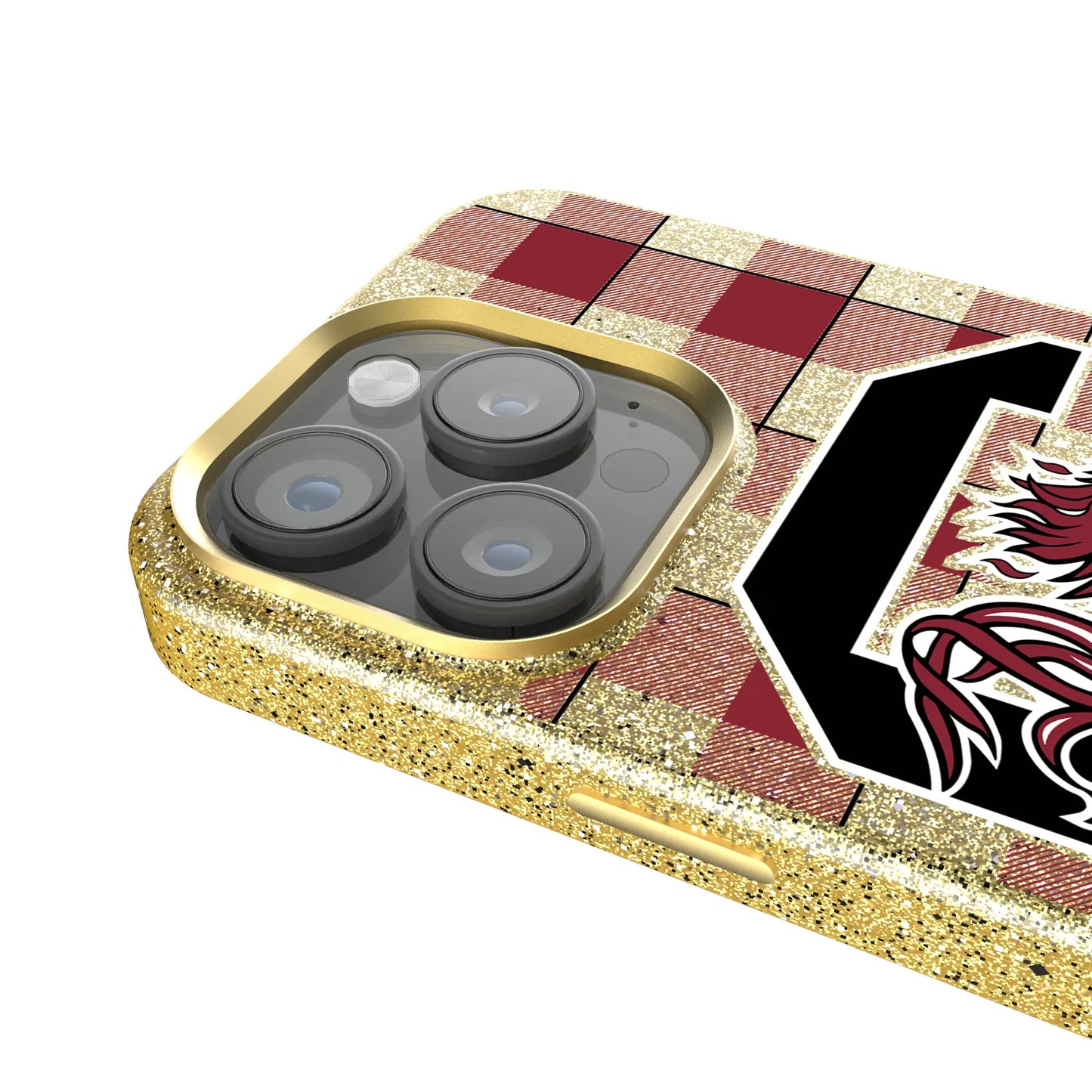 University of South Carolina Gamecocks Plaid Bling Phone Case for Apple iPhone