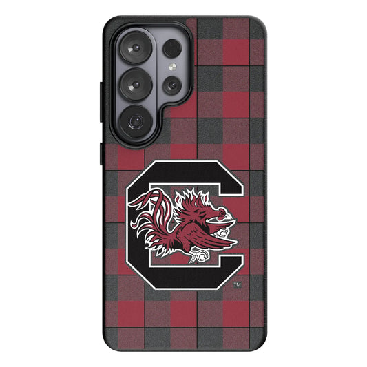 University of South Carolina Gamecocks Plaid MagSafe Compatible Phone Case for Samsung Galaxy