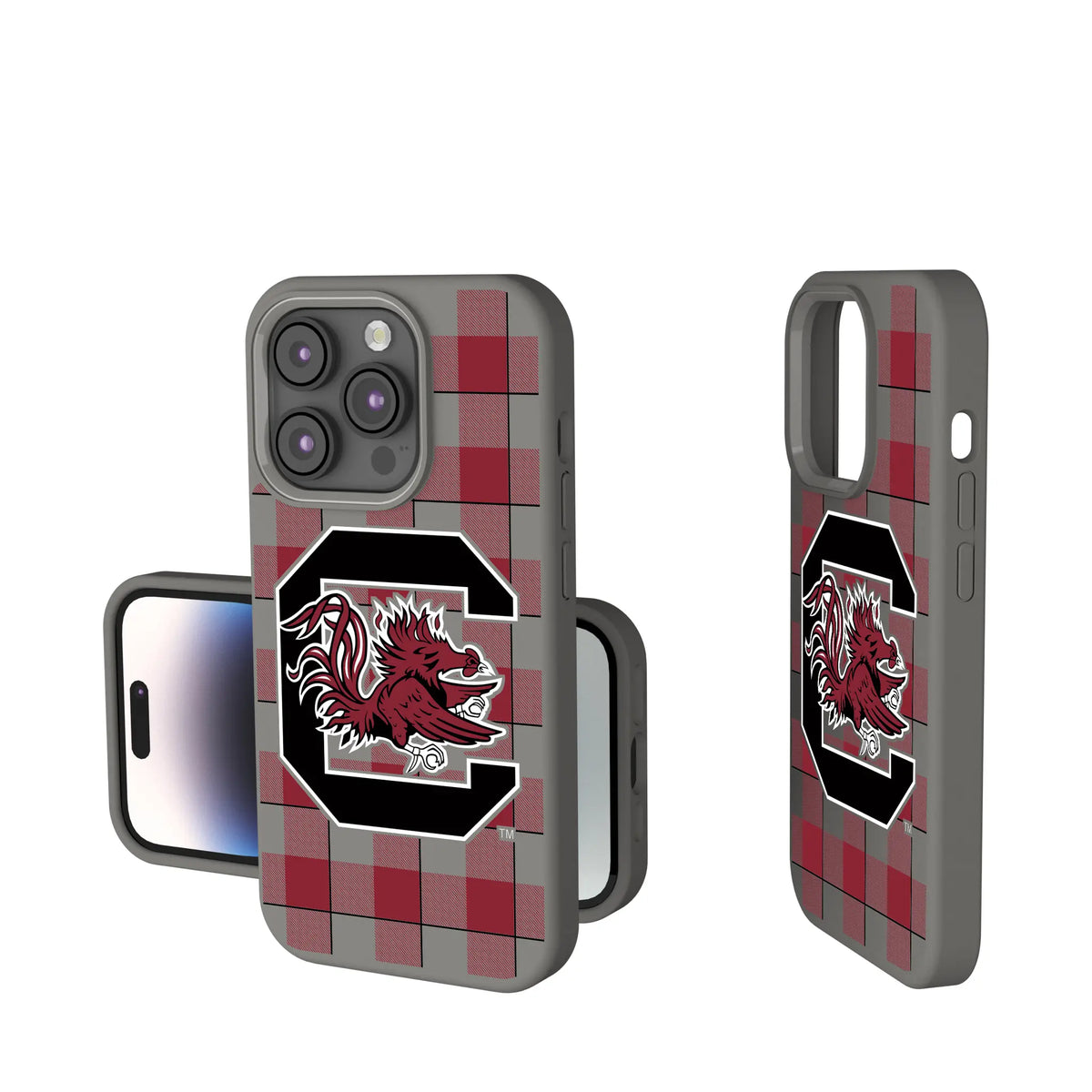 University of South Carolina Gamecocks Plaid Soft Touch Phone Case for Apple iPhone