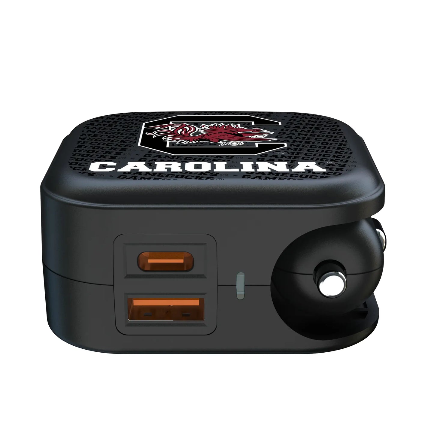 University of South Carolina Gamecocks Text Backdrop 2 in 1 USB A/C Charger