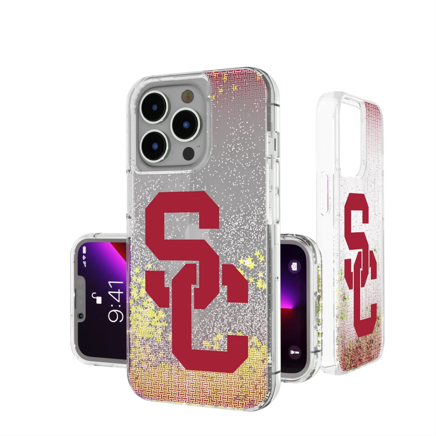 University of Southern California Trojans Linen Glitter Phone Case for Apple iPhone