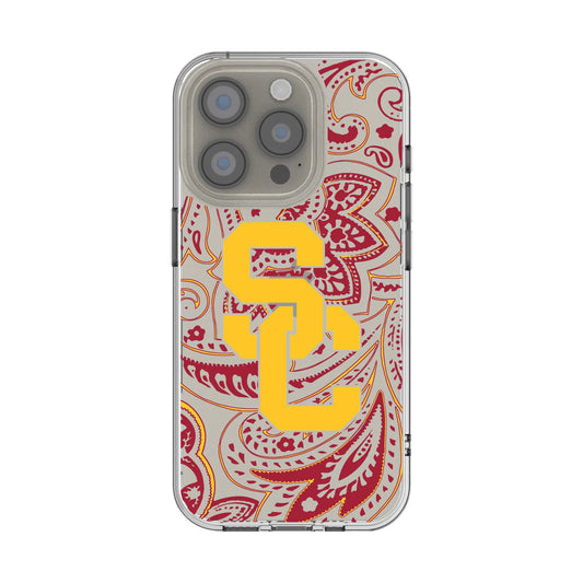 University of Southern California Trojans Paisley Clear Phone Case for Apple iPhone