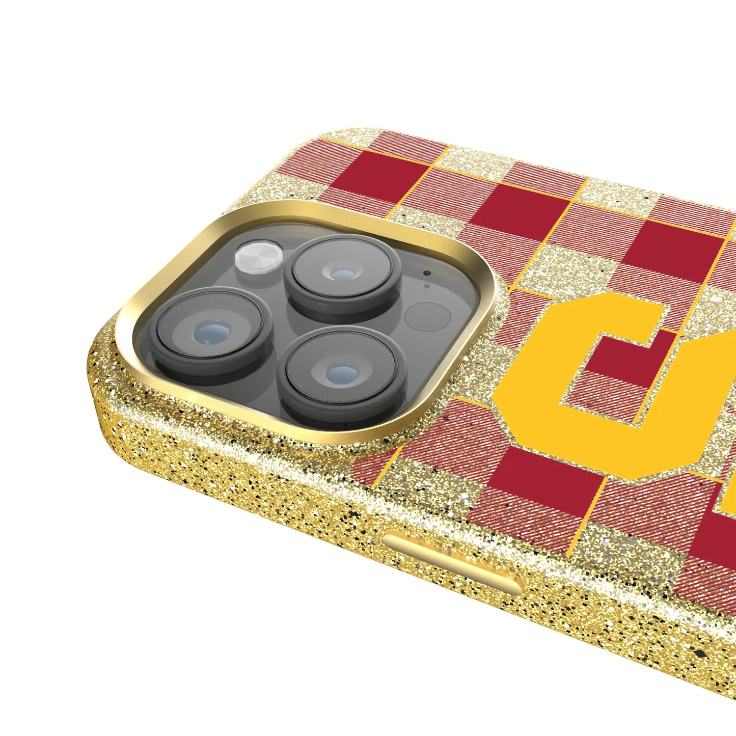 University of Southern California Trojans Plaid Bling Phone Case for Apple iPhone