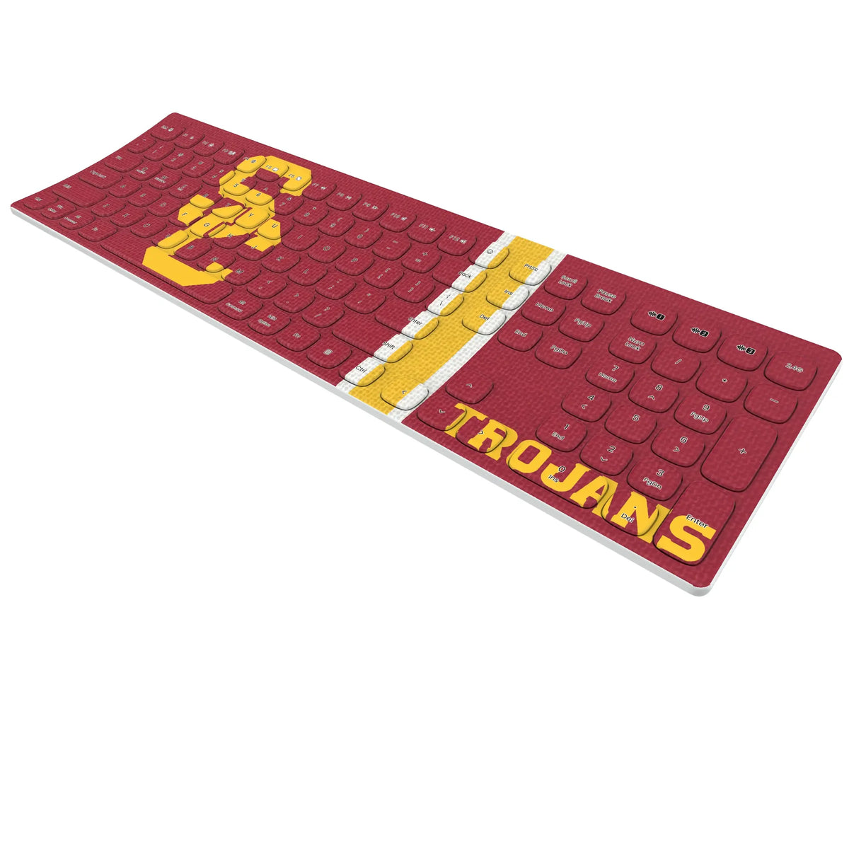 University of Southern California Trojans Stripe Curved Wireless Keyboard