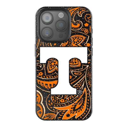 University of Tennessee Volunteers Paisley Black Bling Phone Case for Apple iPhone