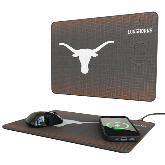 University of Texas Longhorns Linen 15-Watt Wireless Charger and Mouse Pad