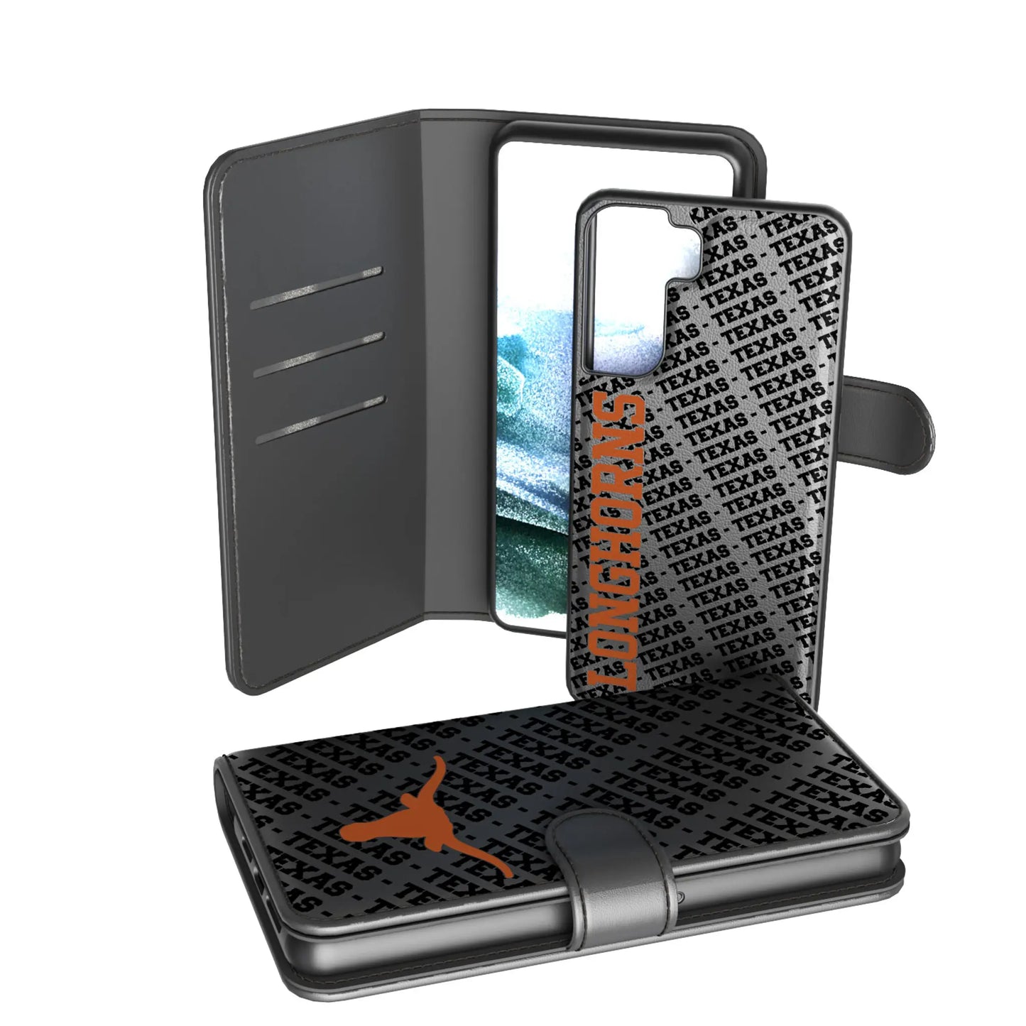 University of Texas Longhorns Monocolor Tilt Wallet Phone Case for Apple iPhone