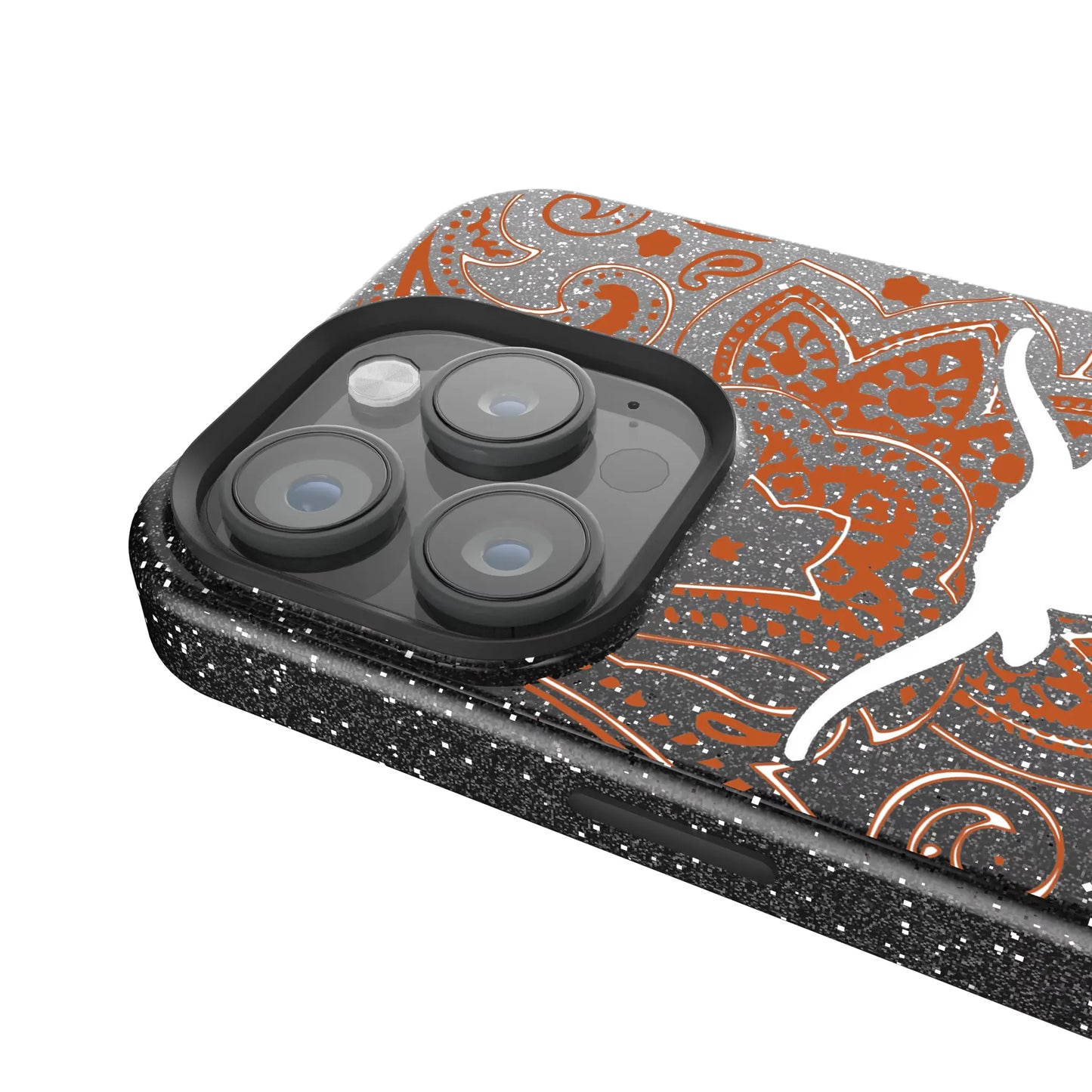 University of Texas Longhorns Paisley Black Bling Phone Case for Apple iPhone