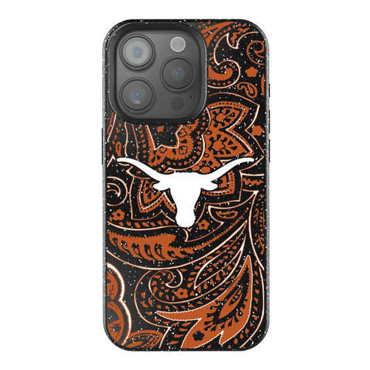 University of Texas Longhorns Paisley Black Bling Phone Case for Apple iPhone