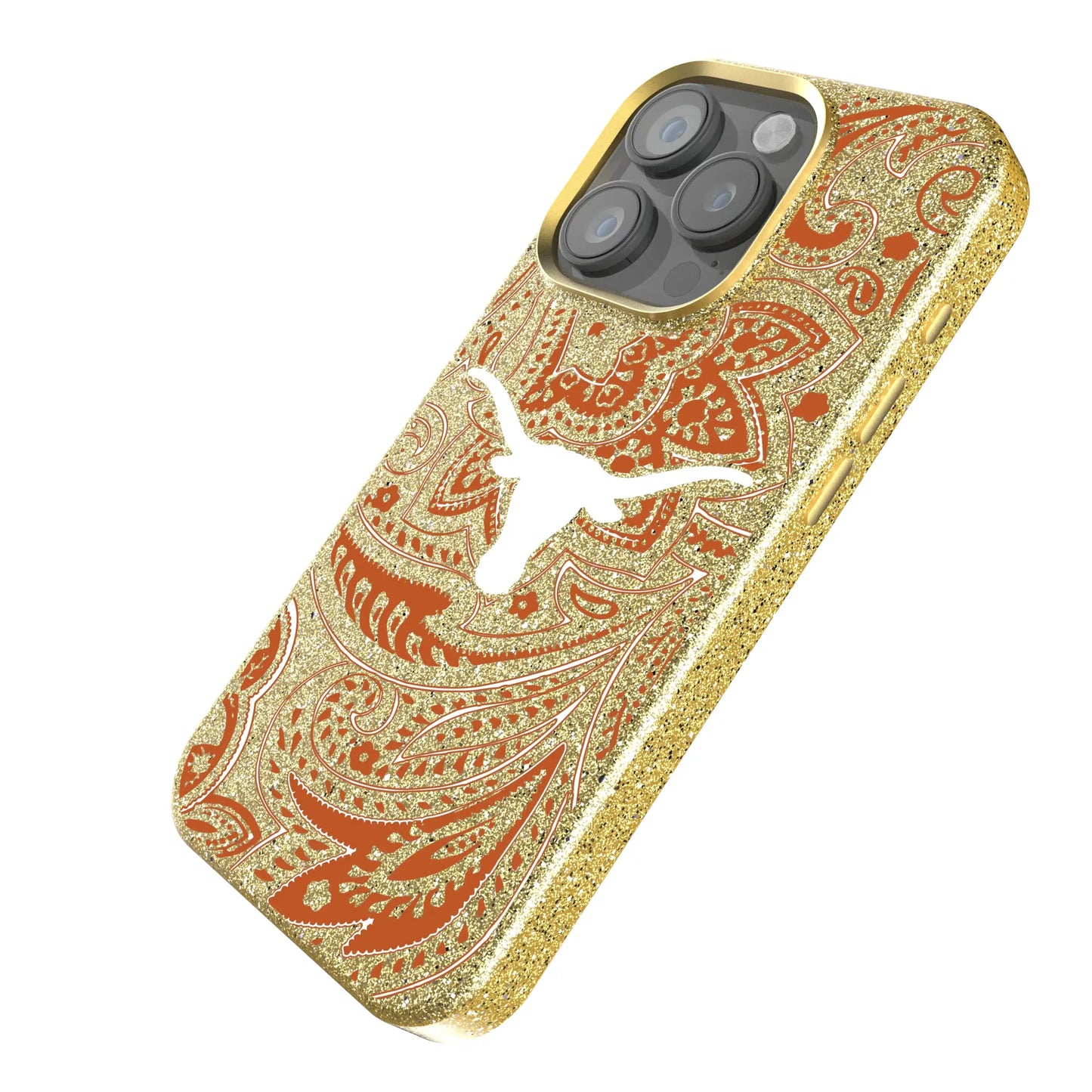 University of Texas Longhorns Paisley Bling Phone Case for Apple iPhone