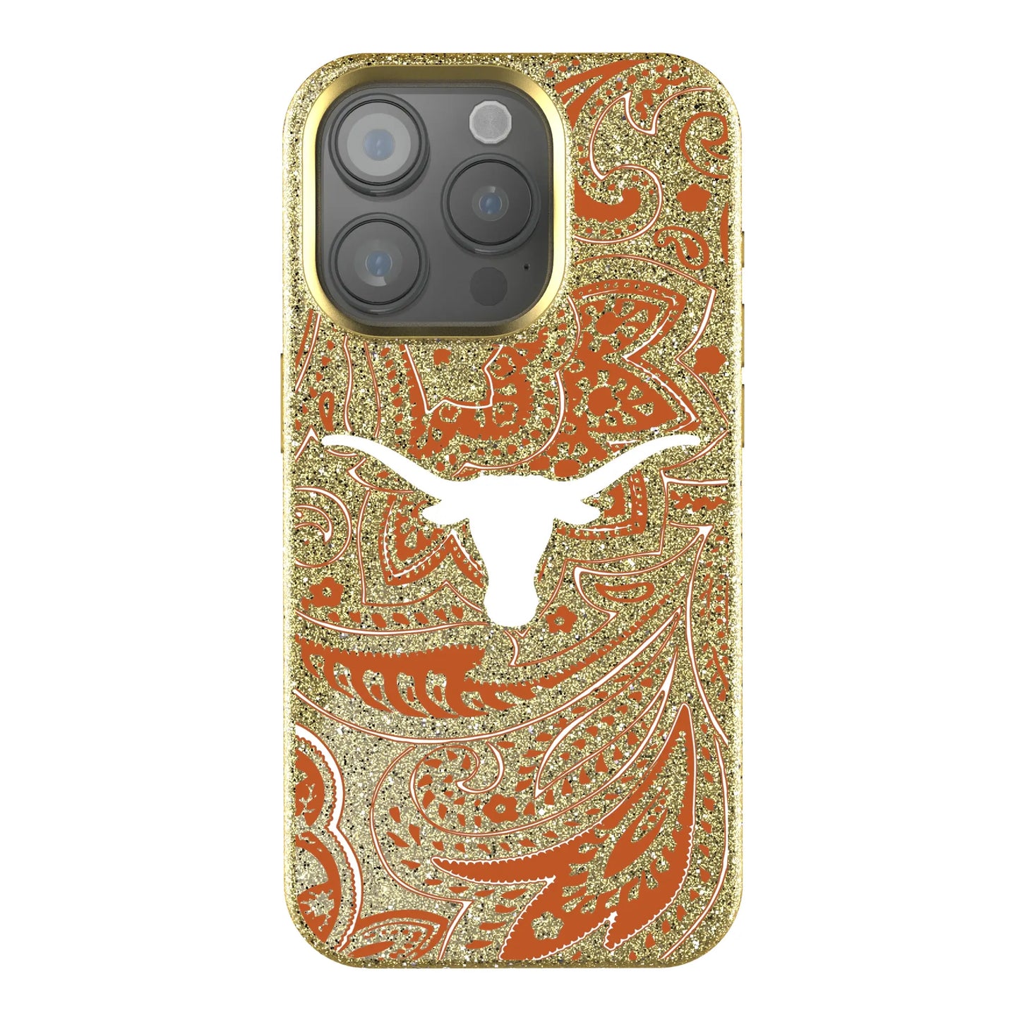University of Texas Longhorns Paisley Bling Phone Case for Apple iPhone