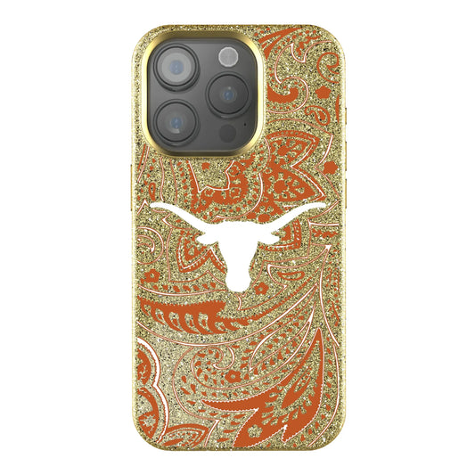 University of Texas Longhorns Paisley Bling Phone Case for Apple iPhone
