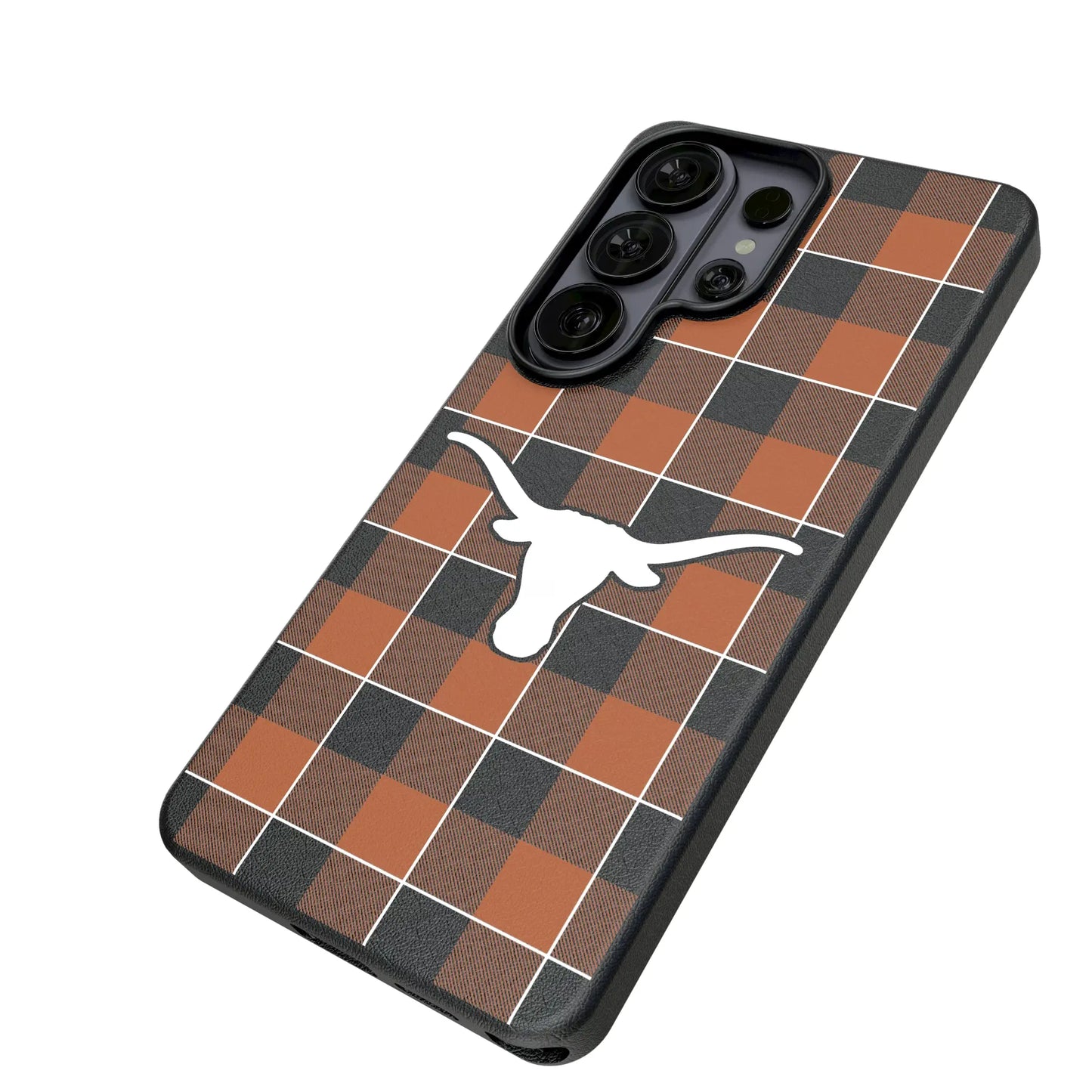 University of Texas Longhorns Plaid MagSafe Compatible Phone Case for Samsung Galaxy