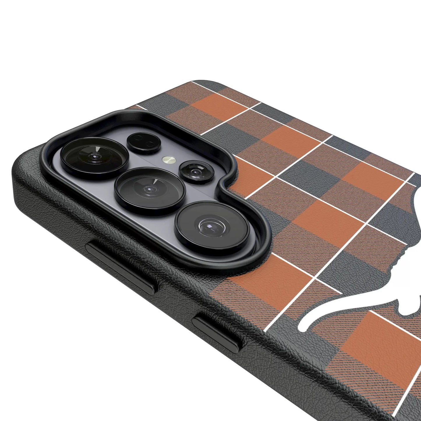 University of Texas Longhorns Plaid MagSafe Compatible Phone Case for Samsung Galaxy