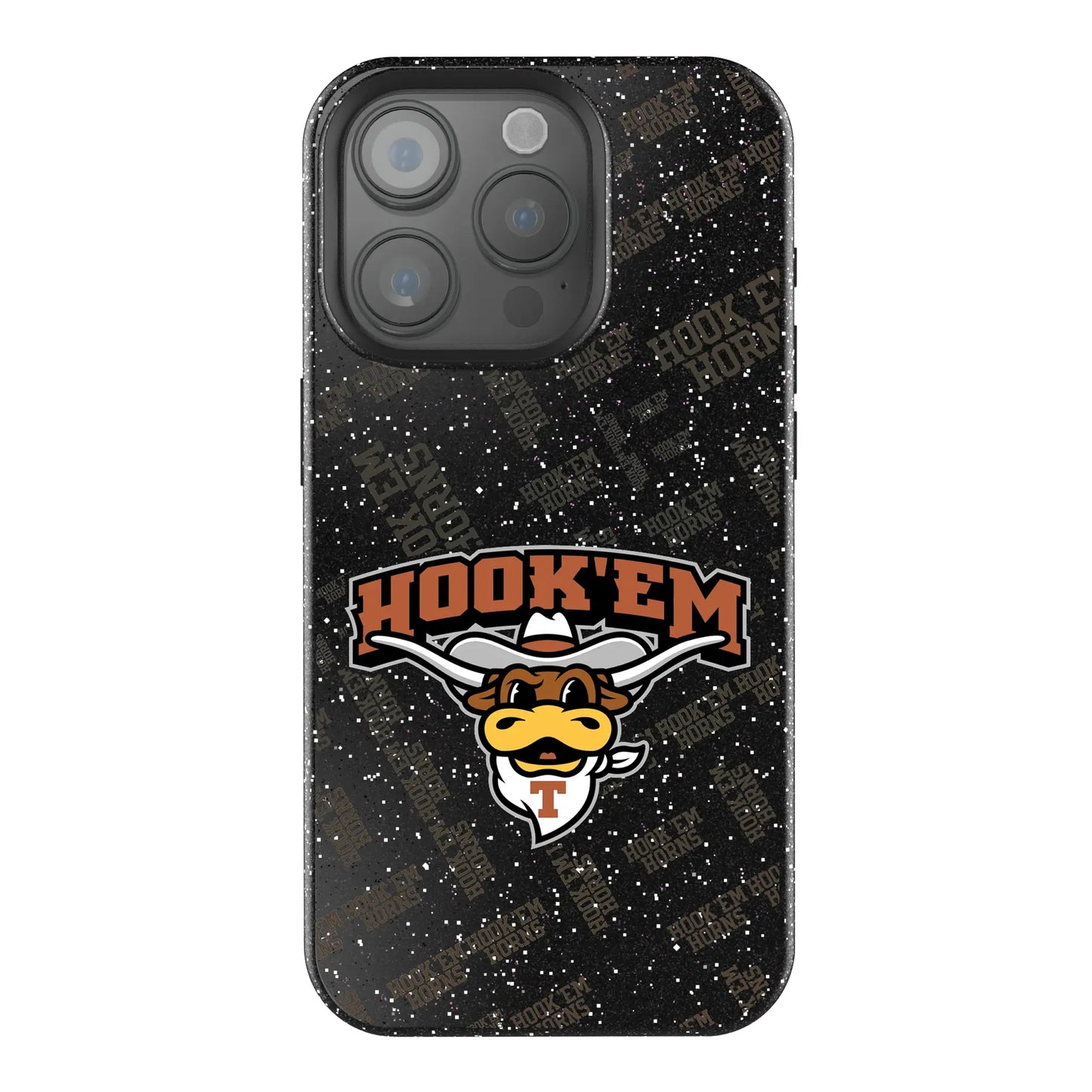 University of Texas Longhorns Quadtile Black Bling Phone Case for Apple iPhone