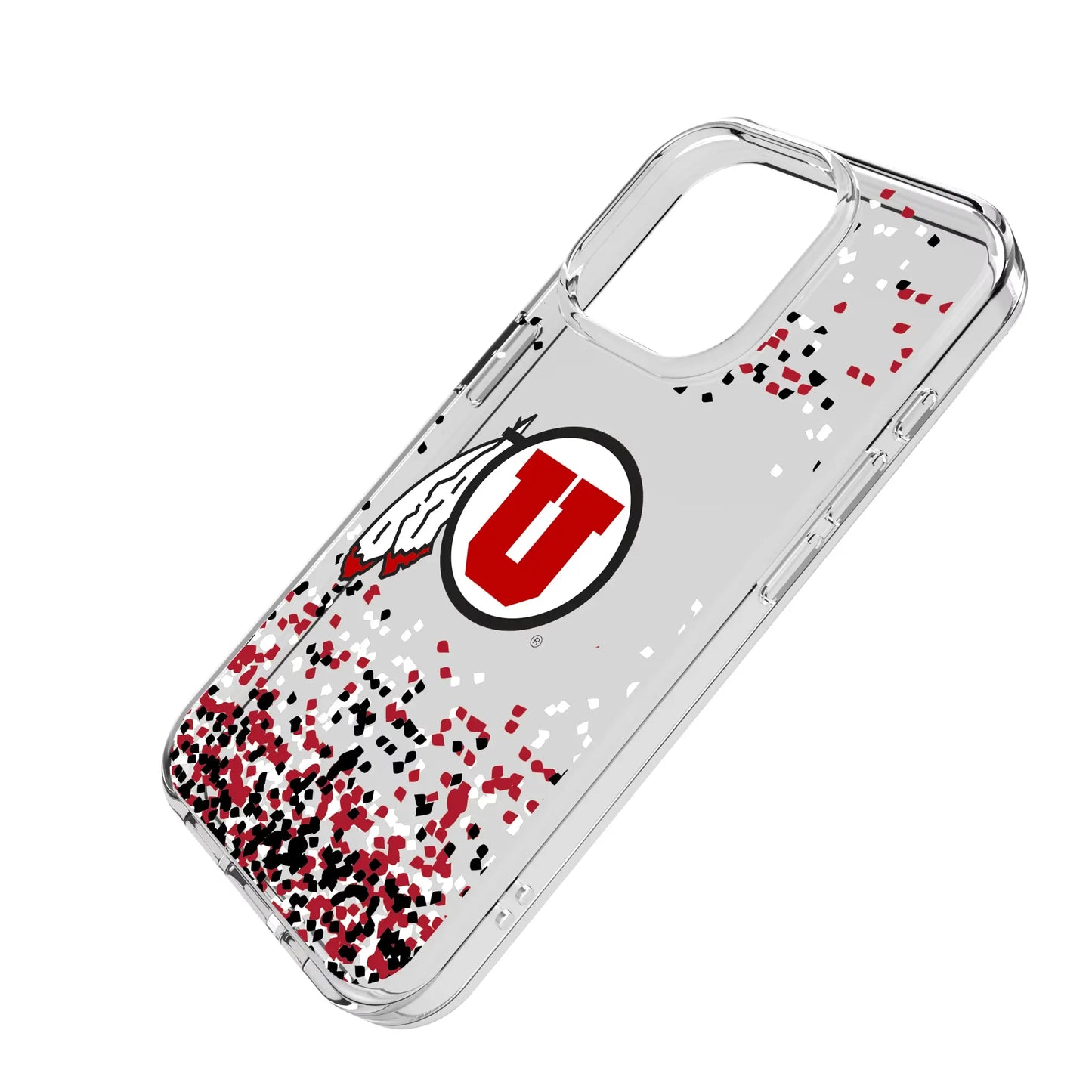 University of Utah Utes Confetti Clear Phone Case for Apple iPhone