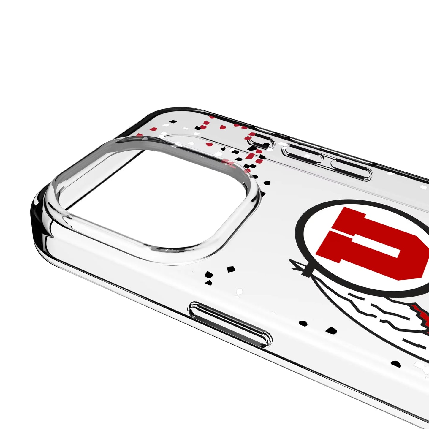 University of Utah Utes Confetti Clear Phone Case for Apple iPhone