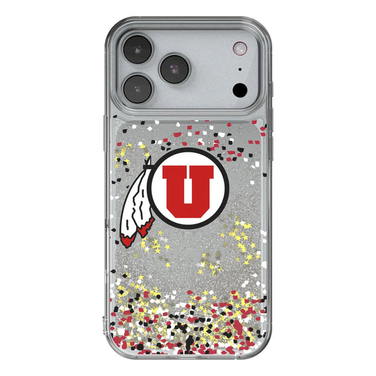 University of Utah Utes Confetti Glitter Phone Case for Apple iPhone