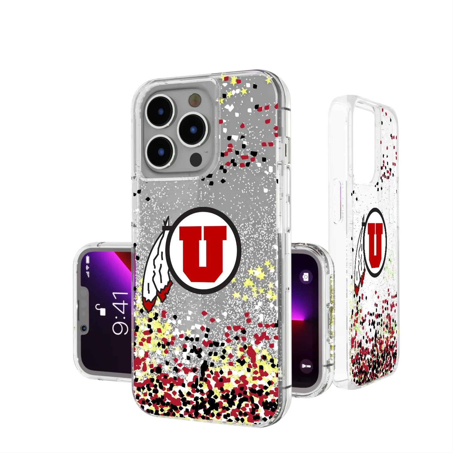 University of Utah Utes Confetti Glitter Phone Case for Apple iPhone