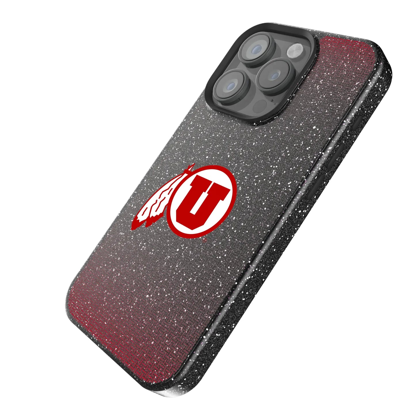 University of Utah Utes Linen Black Bling Phone Case for Apple iPhone