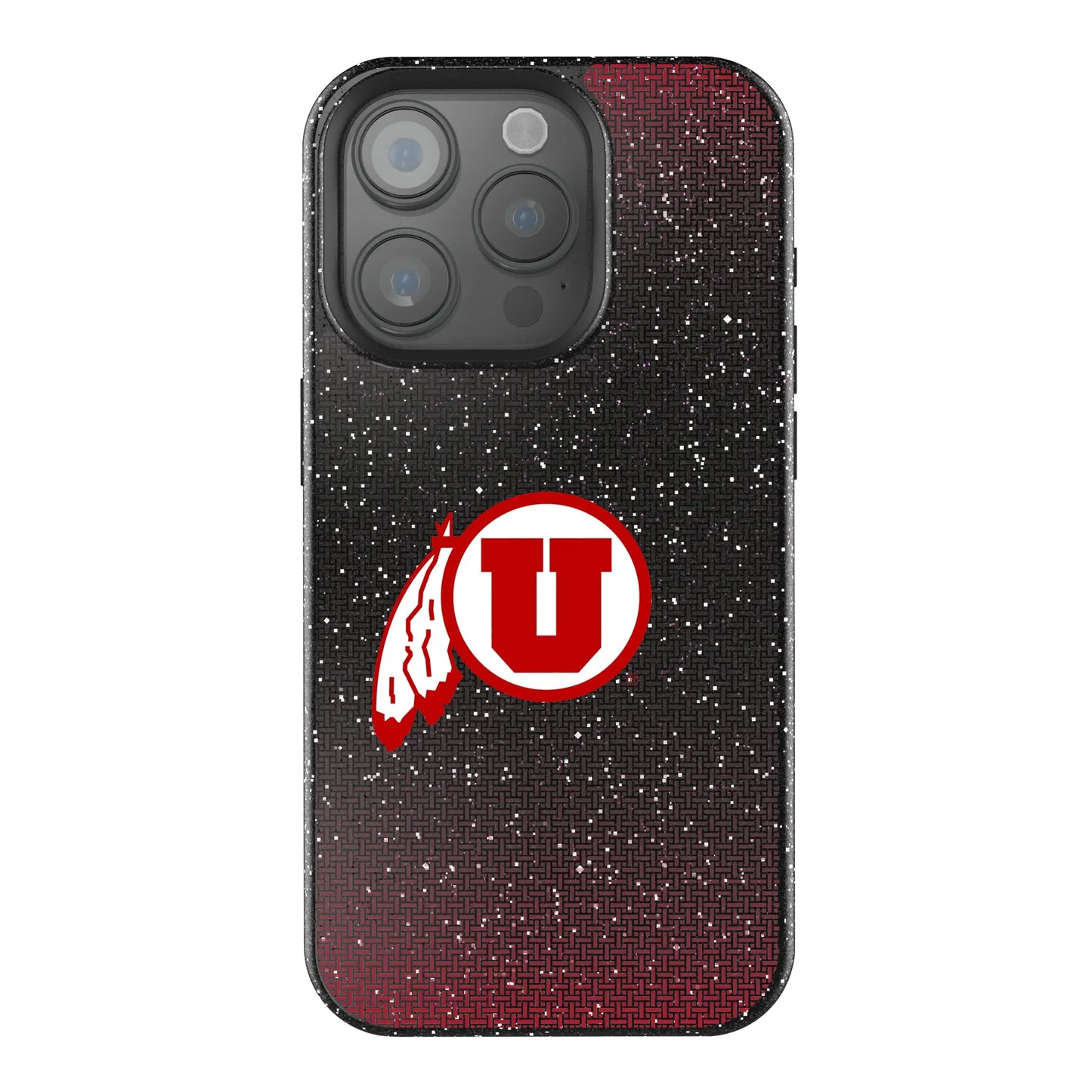 University of Utah Utes Linen Black Bling Phone Case for Apple iPhone