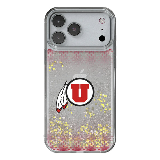 University of Utah Utes Linen Glitter Phone Case for Apple iPhone