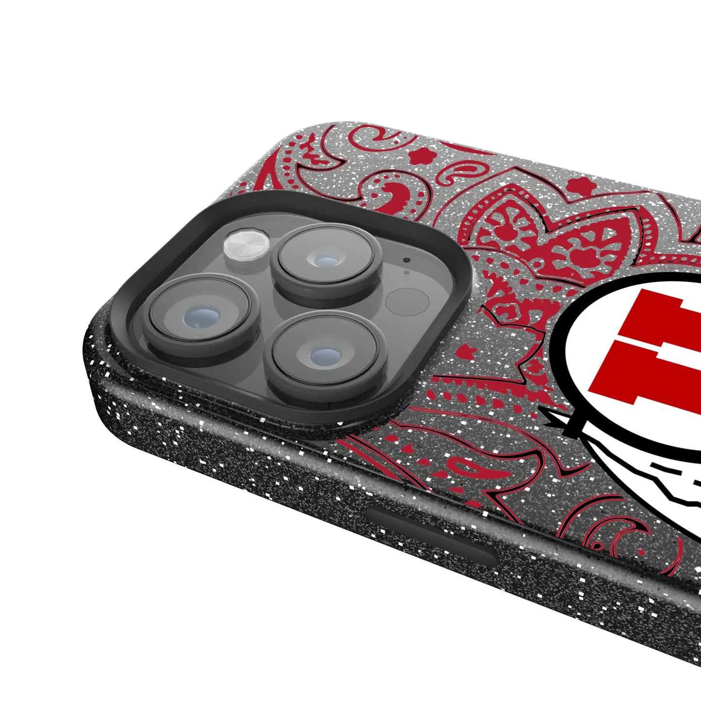 University of Utah Utes Paisley Black Bling Phone Case for Apple iPhone