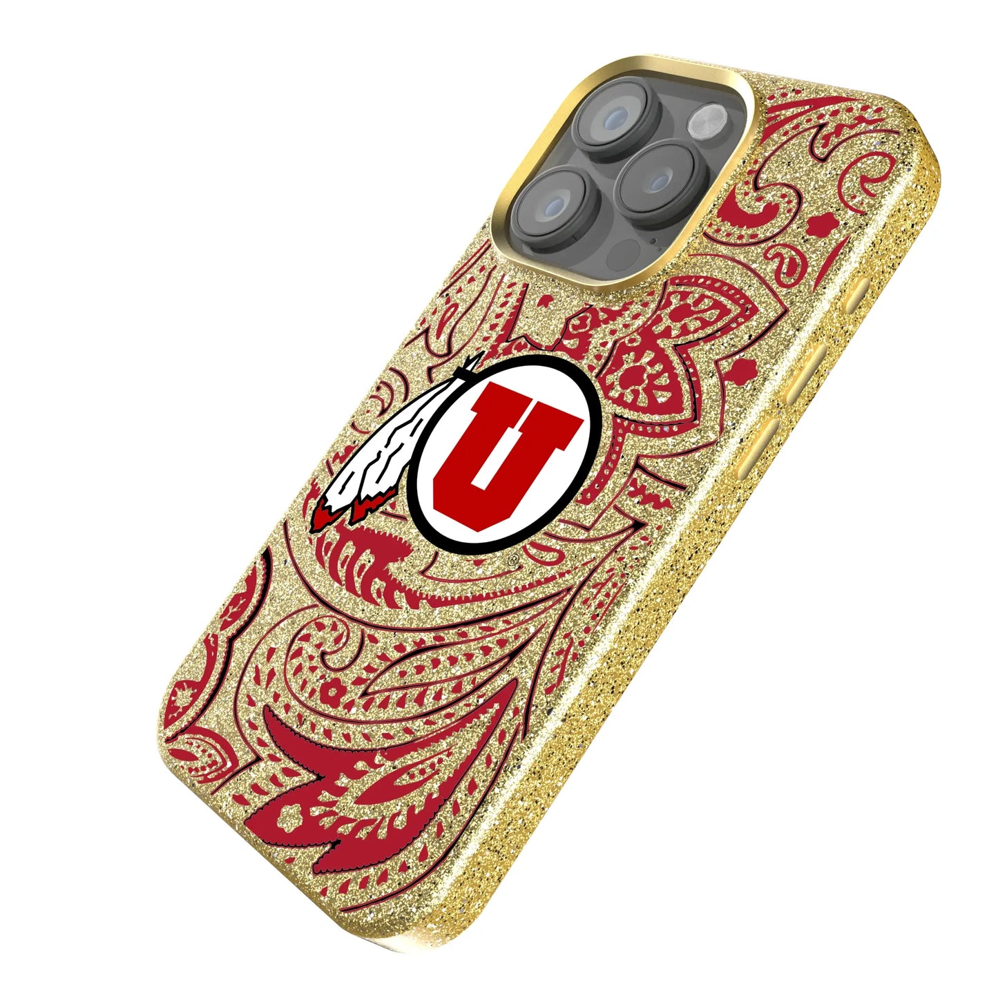 University of Utah Utes Paisley Bling Phone Case for Apple iPhone
