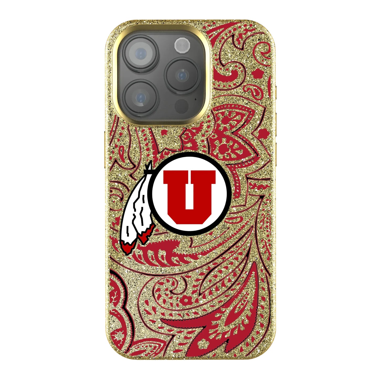 University of Utah Utes Paisley Bling Phone Case for Apple iPhone