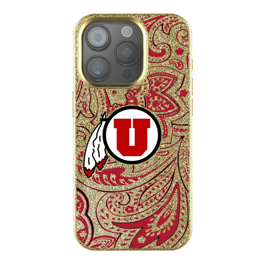 University of Utah Utes Paisley Bling Phone Case for Apple iPhone