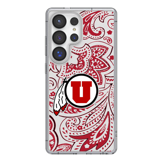 University of Utah Utes Paisley Clear Phone Case for Samsung Galaxy