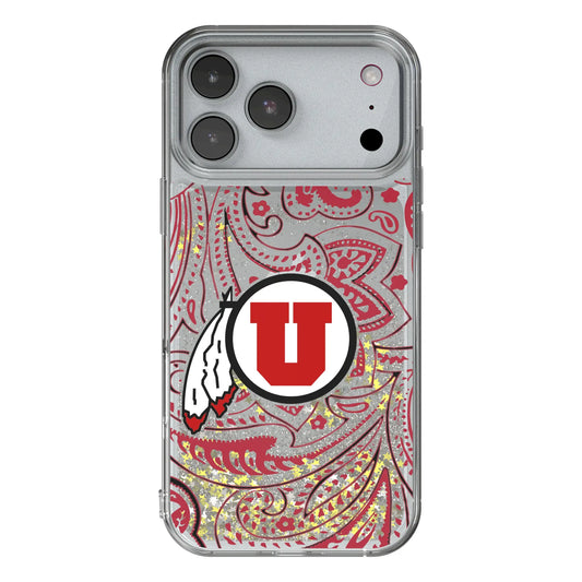 University of Utah Utes Paisley Glitter Phone Case for Apple iPhone