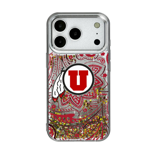 University of Utah Utes Paisley Glitter Phone Case for Apple iPhone