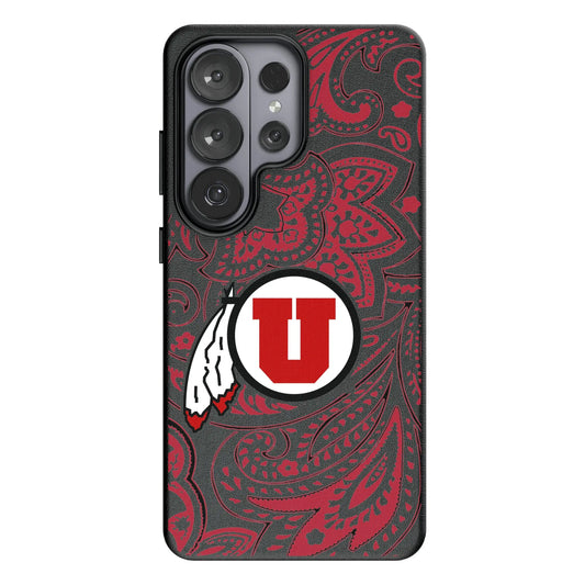 University of Utah Utes Paisley MagSafe Compatible Phone Case for Samsung Galaxy