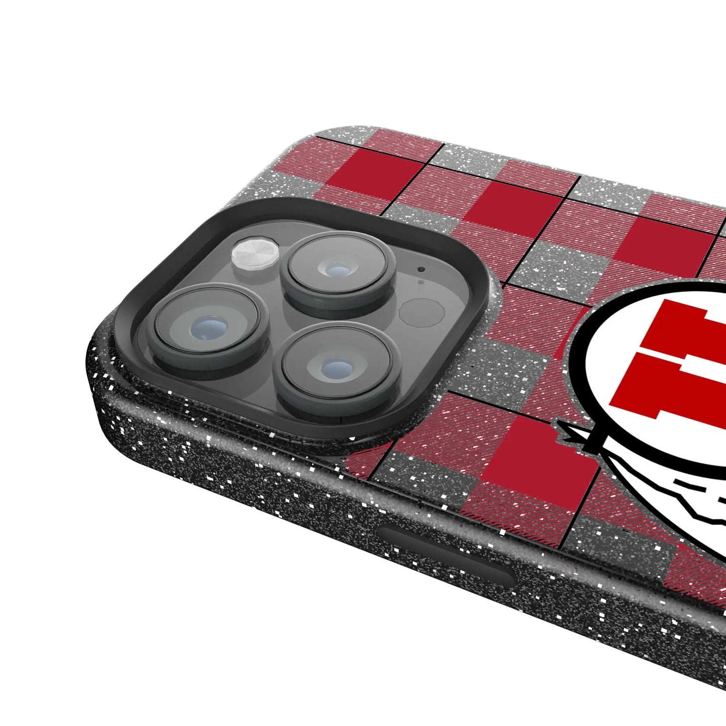 University of Utah Utes Plaid Black Bling Phone Case for Apple iPhone