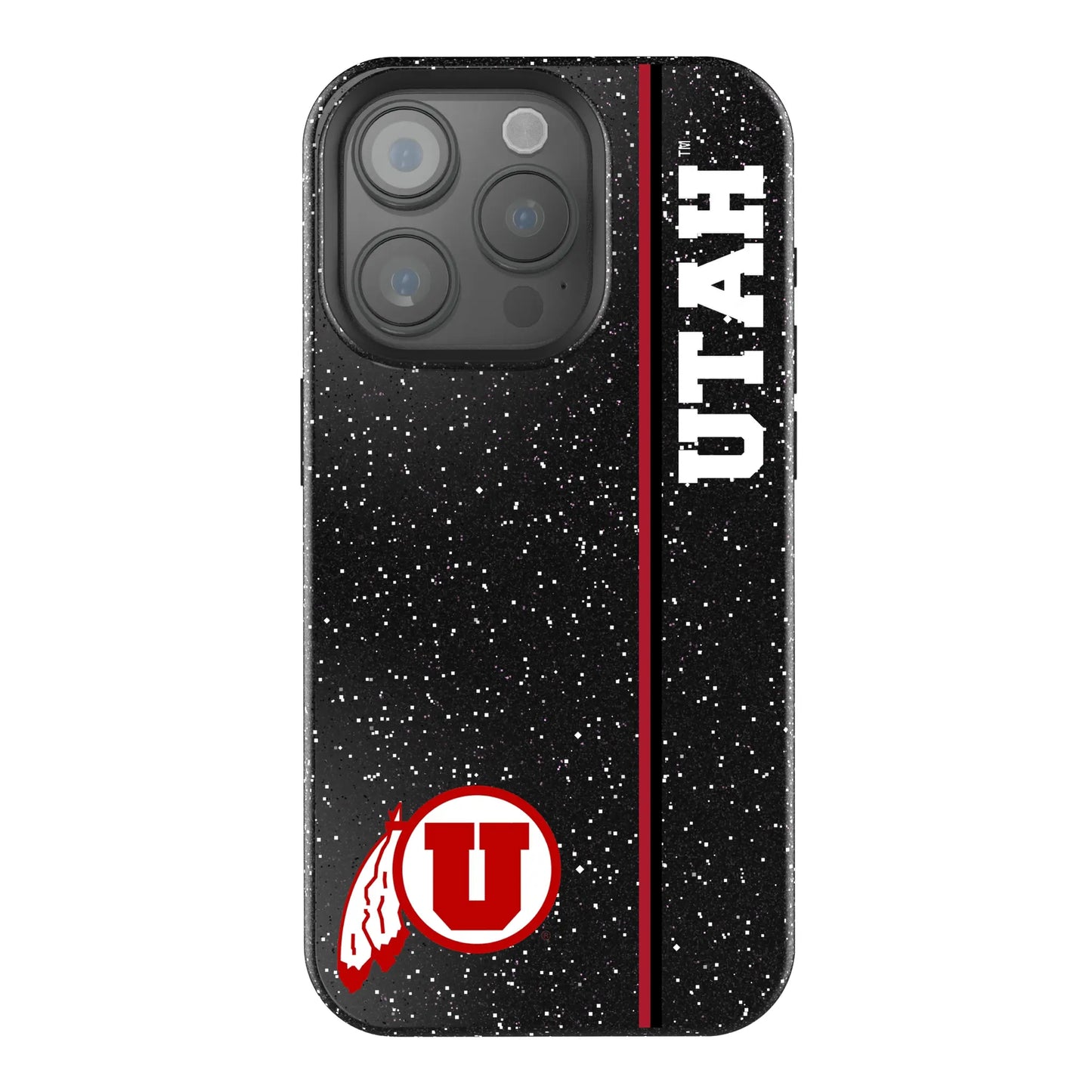 University of Utah Utes Sidebar Black Bling Phone Case for Apple iPhone