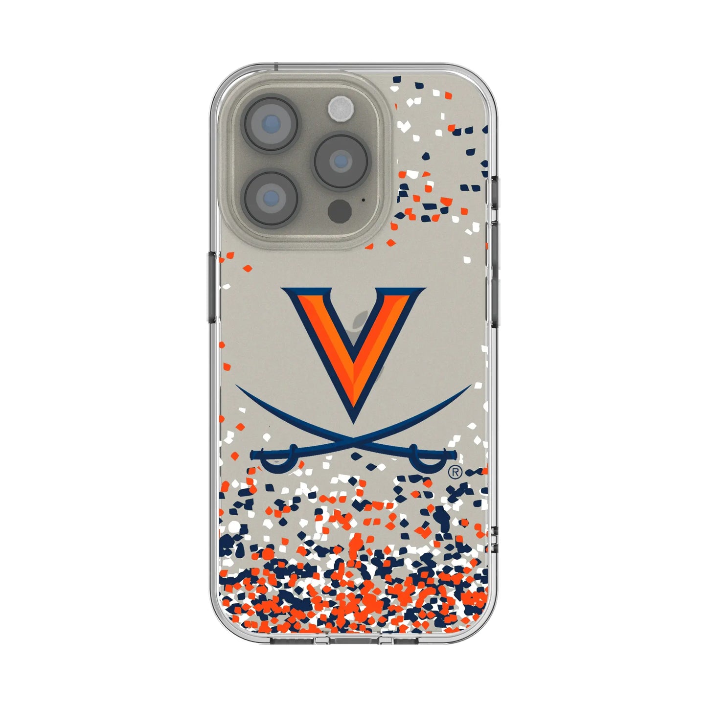 University of Virginia Cavaliers Confetti Clear Phone Case for Apple iPhone