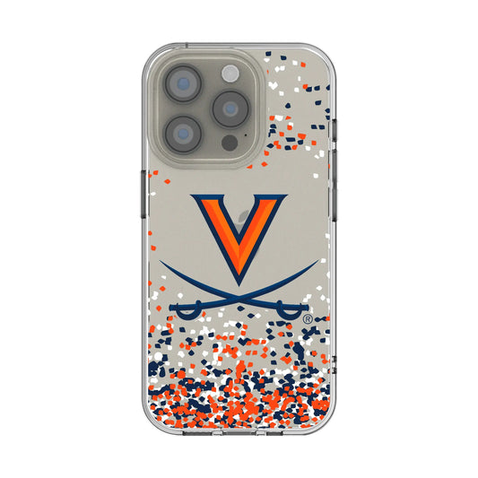 University of Virginia Cavaliers Confetti Clear Phone Case for Apple iPhone