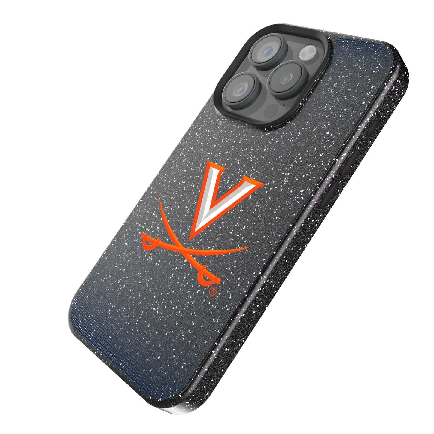 University of Virginia Cavaliers Linen Black Bling Phone Case for Apple iPhone