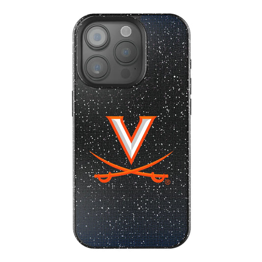 University of Virginia Cavaliers Linen Black Bling Phone Case for Apple iPhone